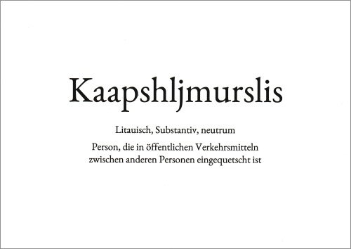 Wortschatz-Postkarte "Kaapshljmurslis"