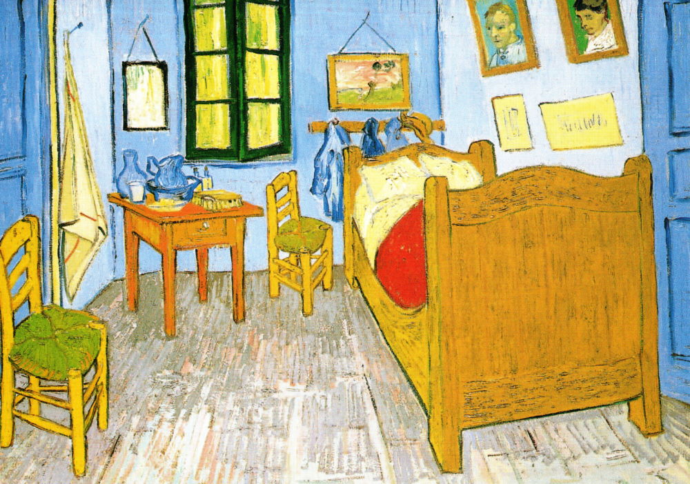 Kunstkarte Vincent van Gogh "Vincents Zimmer in Arles (Ausschnitt)"