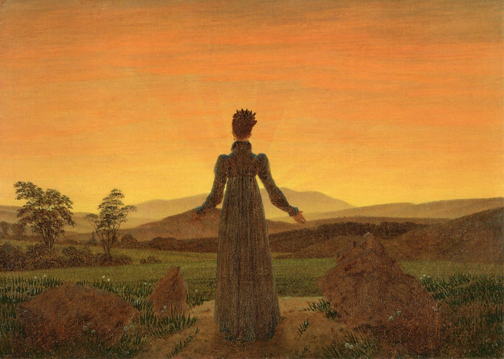 Kunstkarte Caspar David Friedrich "Frau in der Morgensonne"