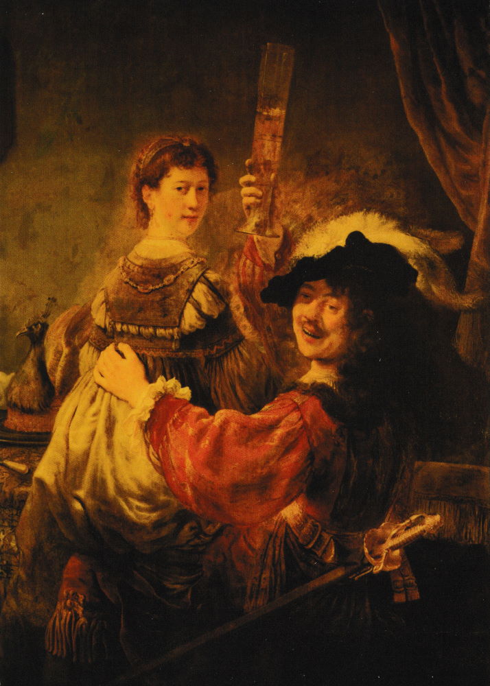 Kunstkarte Rembrandt "Selbstbildnis mit Saskia"