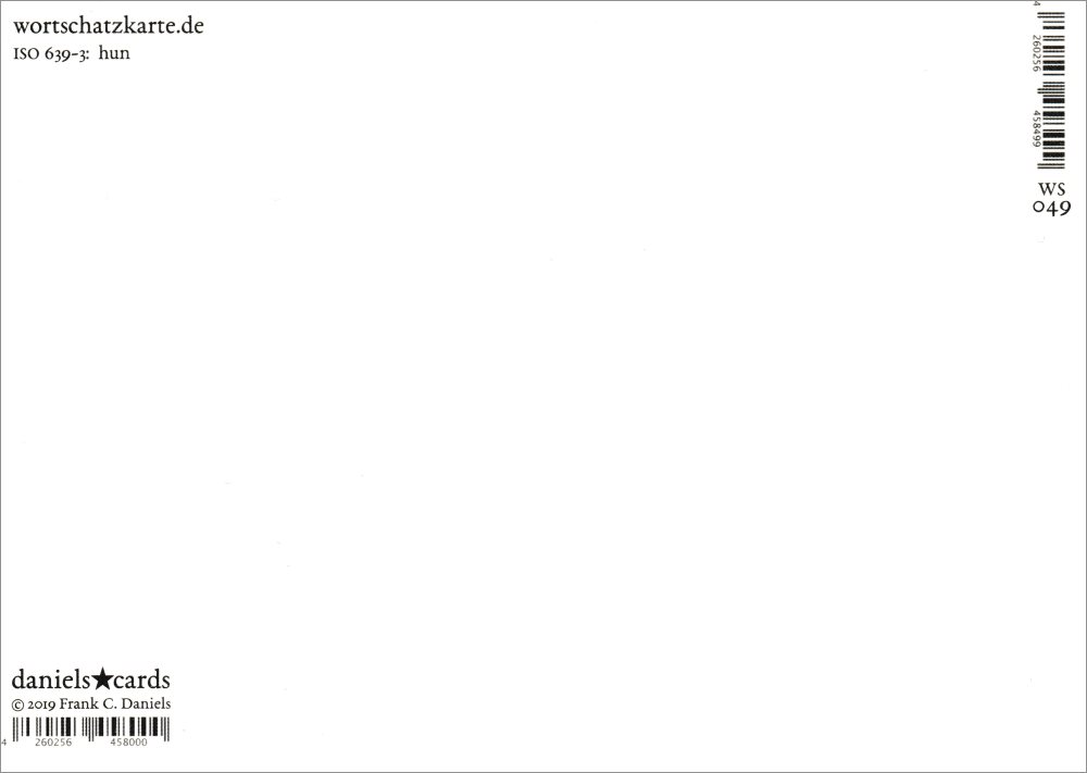 Wortschatz-Postkarte "Puszipajtás" (Rückseite)