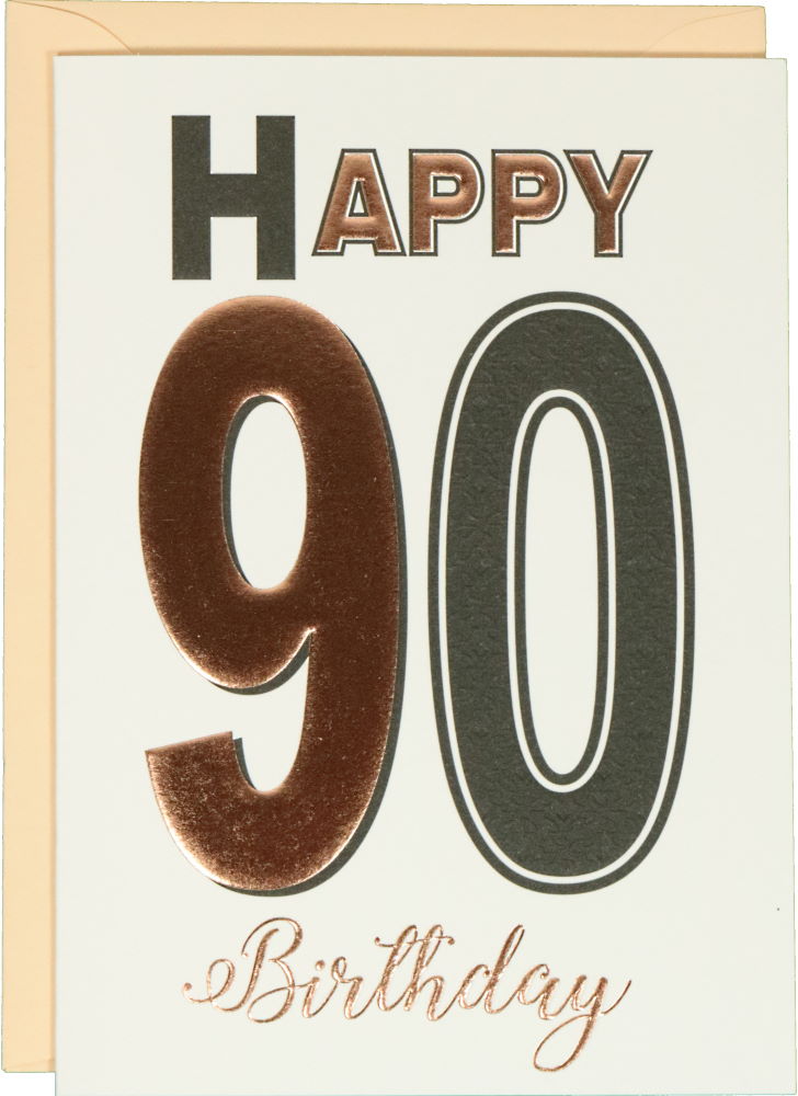 Glückwunschkarte Geburtstag: Donna May Happy Birthday - Zum Neunzigsten!