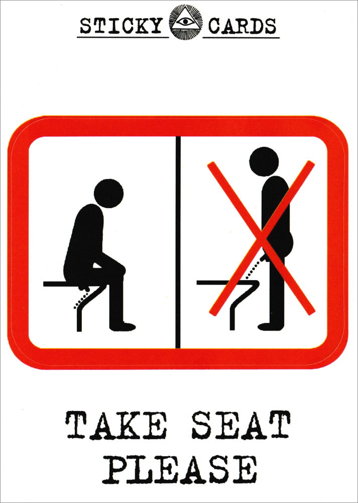 Sticker-Postkarte "Take Seat Please"