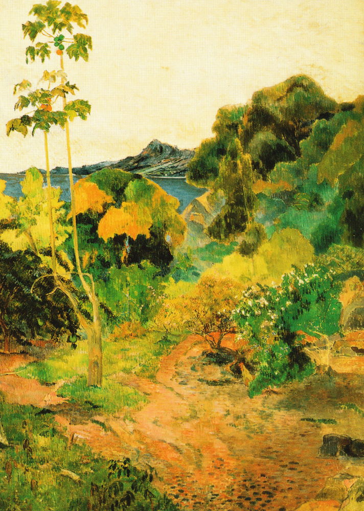 Kunstkarte Paul Gauguin "Küstenlandschaft auf Martinique (Tropische Vegetation)"