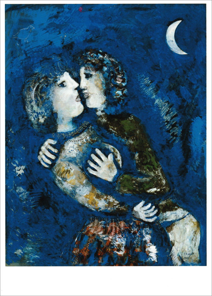 Kunstkarte Marc Chagall "Verliefd Paar"