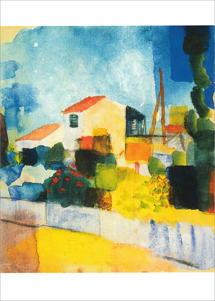 Kunstkarte August Macke "Das helle Haus (1. Fassung)" Kunstkarte August Macke "Das helle Haus (1. Fassung)"