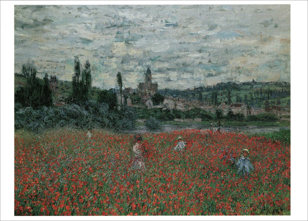 Kunstkarte Claude Monet "Mohnblumen bei Vétheuil" Kunstkarte Claude Monet "Mohnblumen bei Vétheuil"