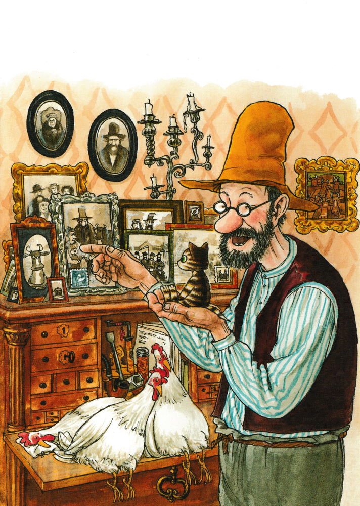 Postkarte "Pettersson und Findus: Findus mit Familienportraits" Postkarte "Pettersson und Findus: Findus mit Familienportraits"