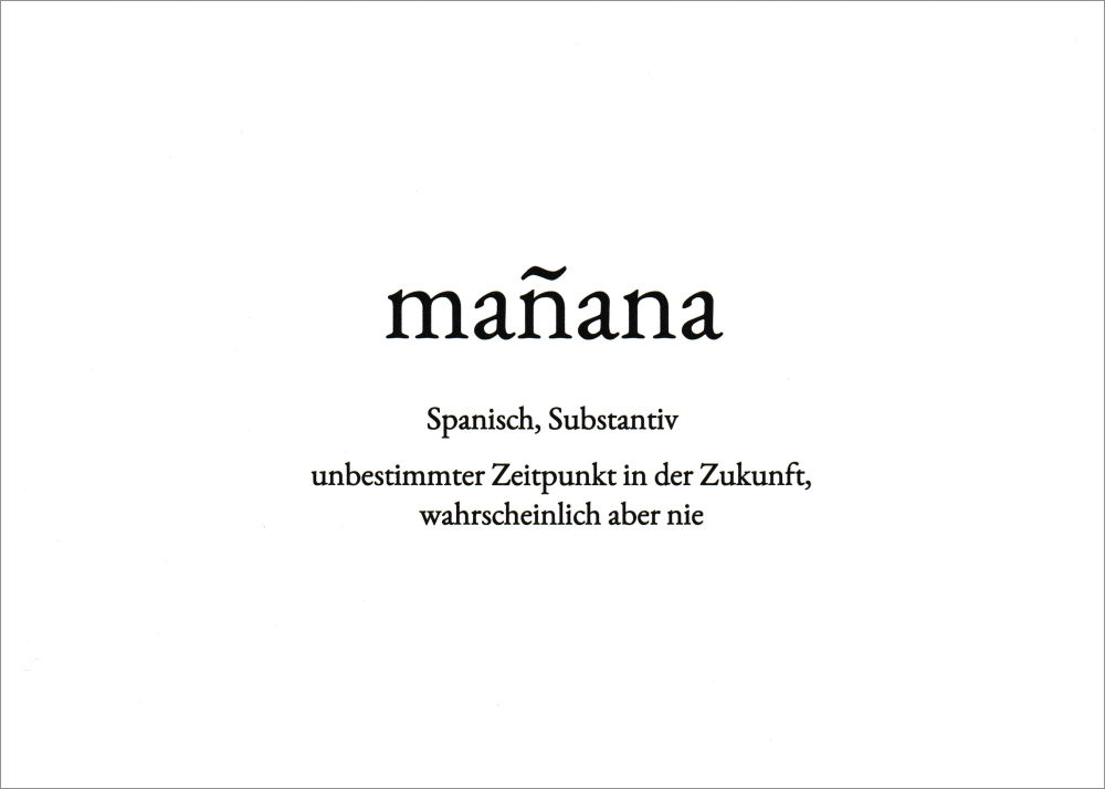 Wortschatz-Postkarte "manana" Wortschatz-Postkarte "manana"