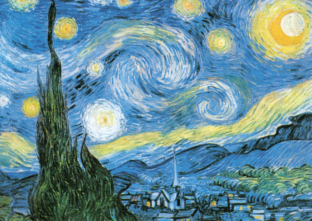 Kunstkarte Vincent van Gogh "Die Sternennacht (Zypressen und Dorf)" Kunstkarte Vincent van Gogh "Die Sternennacht (Zypressen und Dorf)"