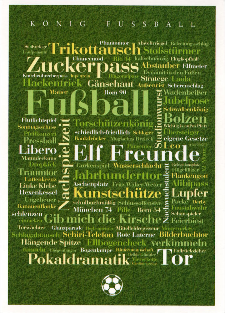 Postkarte "Fußball-Wörter - König Fußball"