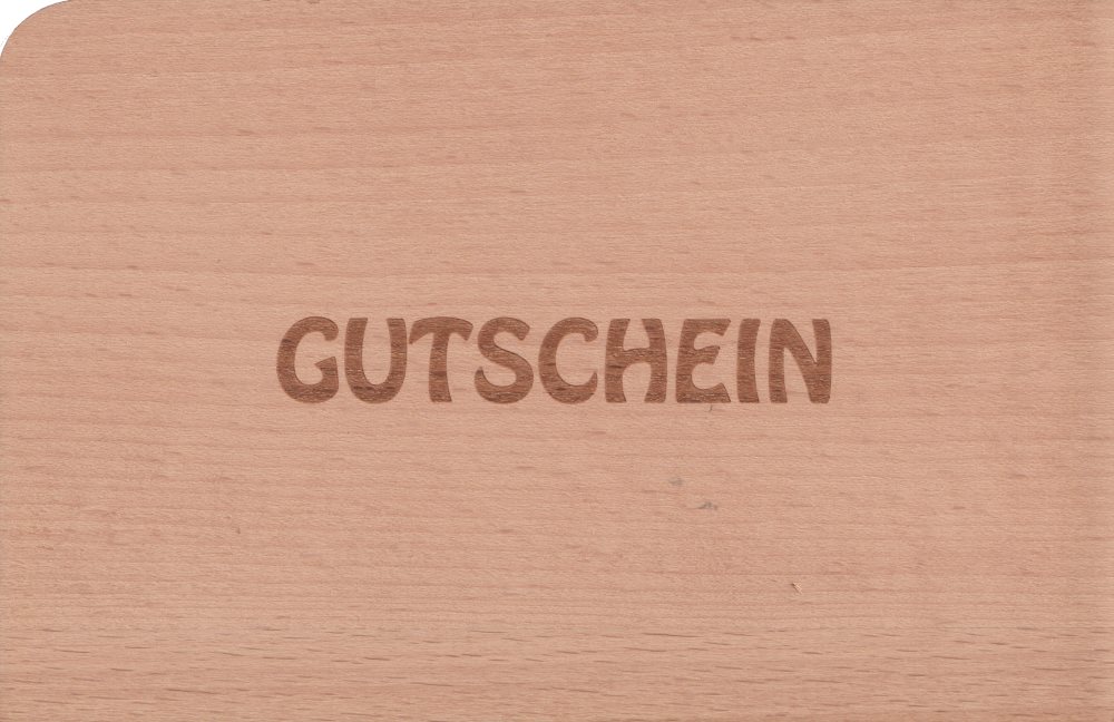 Holzpostkarte "Gutschein"