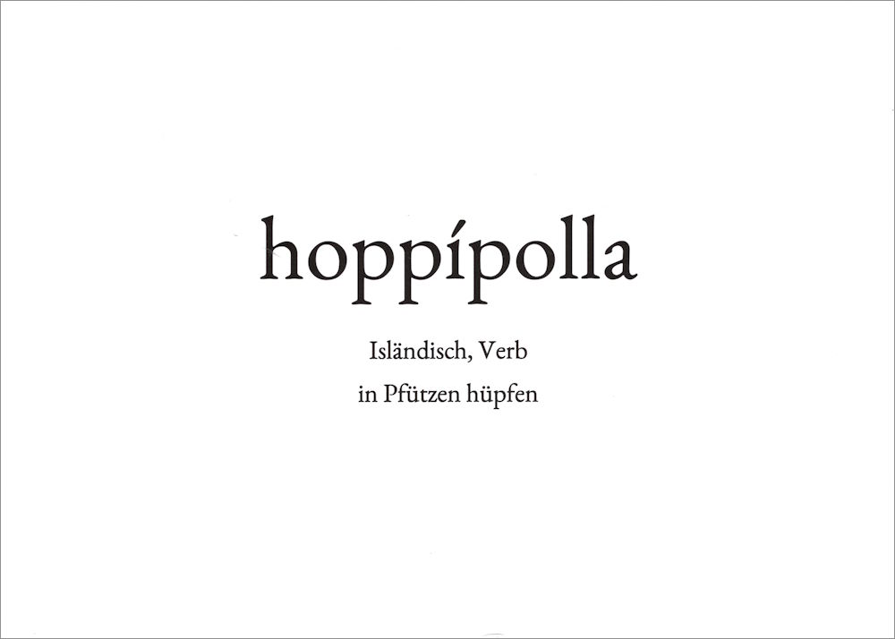 Wortschatz-Postkarte "hoppípolla"