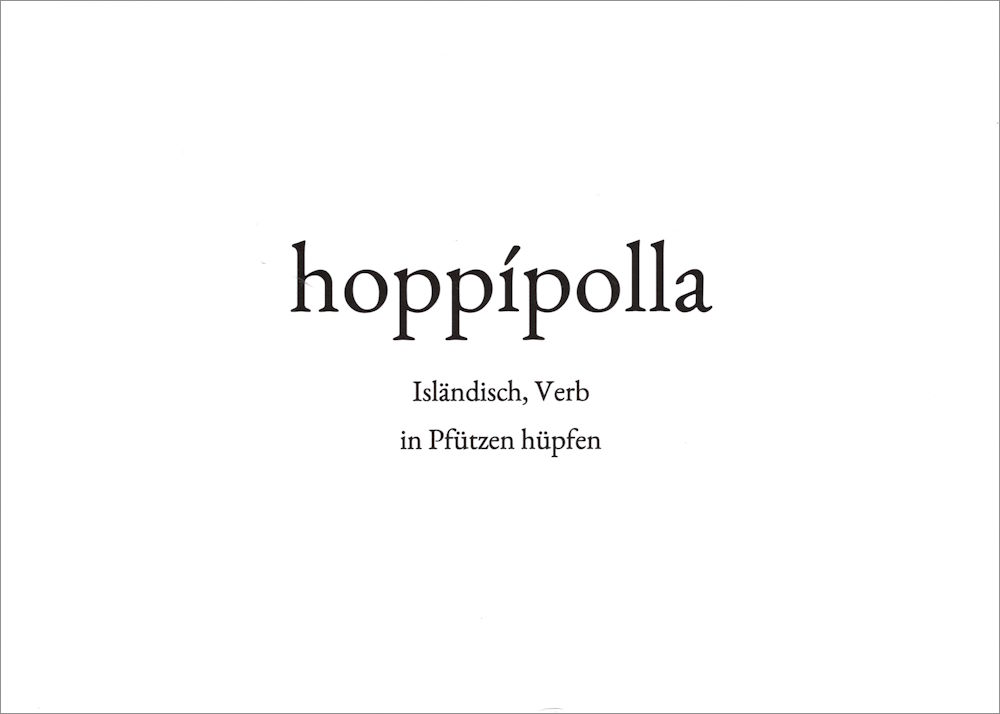 Wortschatz-Postkarte "hoppípolla" Wortschatz-Postkarte "hoppípolla"