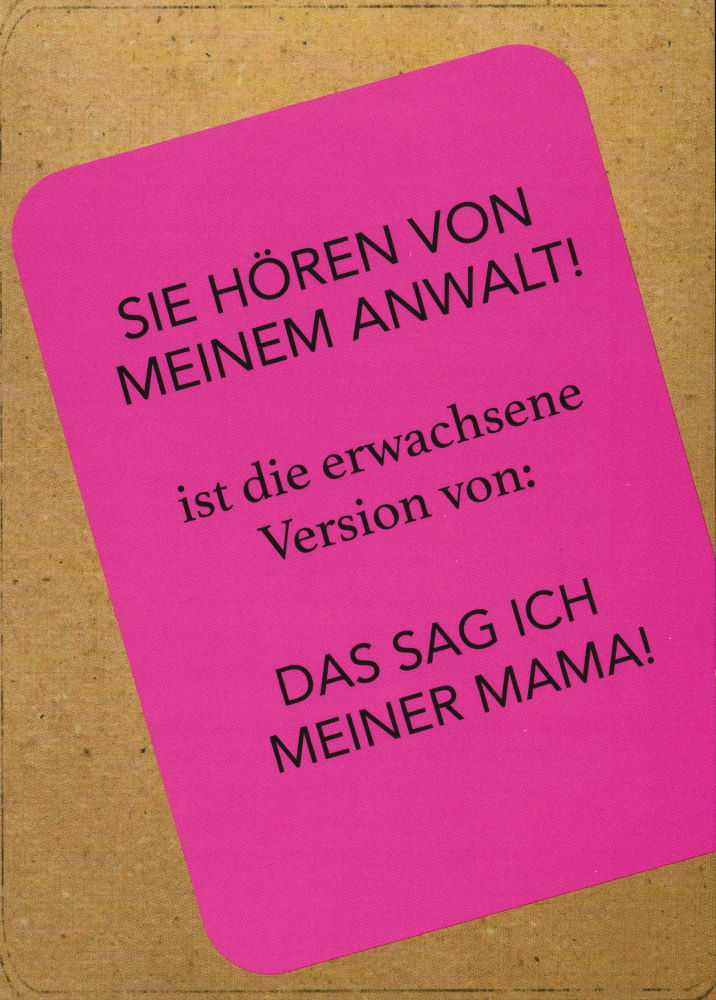 Postkarte "Sie hören von meinem Anwalt!" Postkarte "Sie hören von meinem Anwalt!"