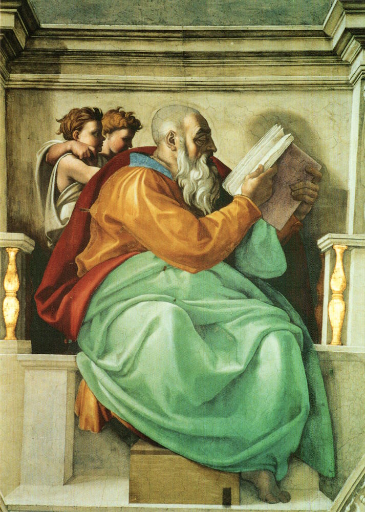 Kunstkarte Michelangelo "Der Prophet Zacharias"