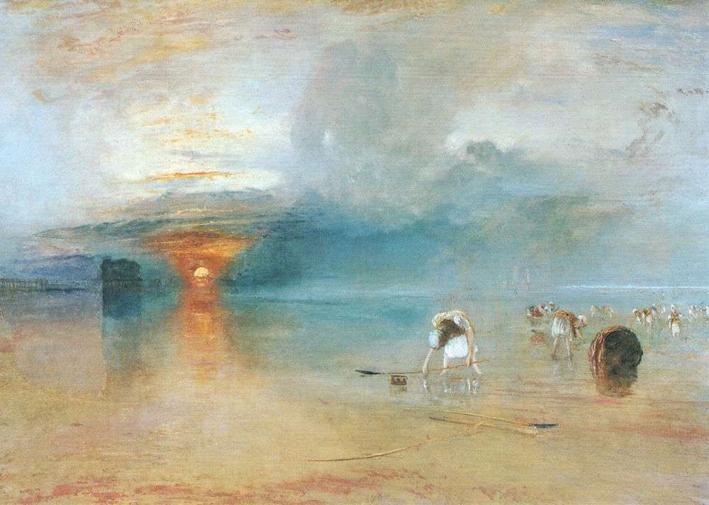 Kunstkarte William Turner "Strand bei Calais, Fischerfrauen sammeln Köder ein"