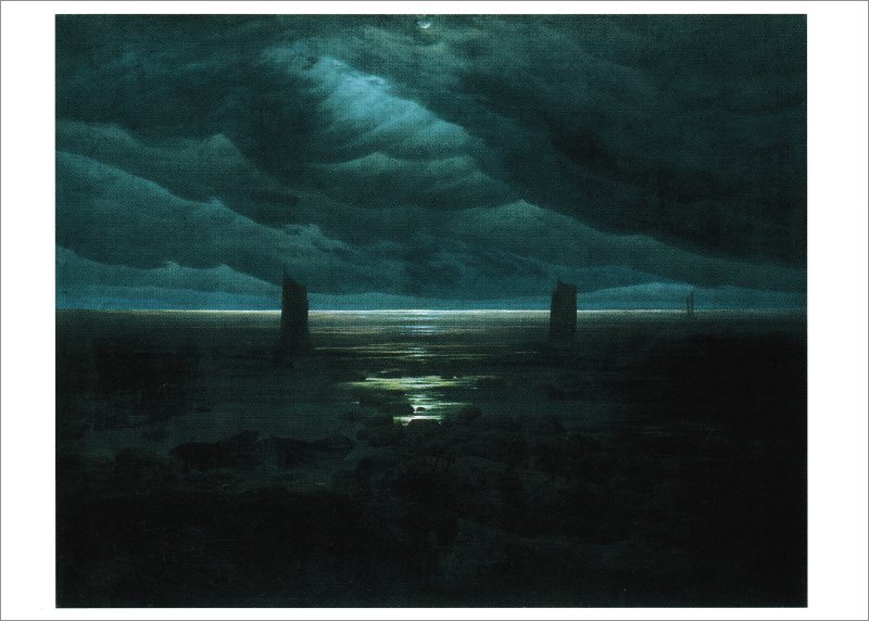 Kunstkarte Caspar David Friedrich "Meeresufer im Mondschein"