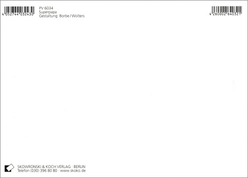 Metallic-Effekt-Postkarte "Superpapa" (Rückseite)