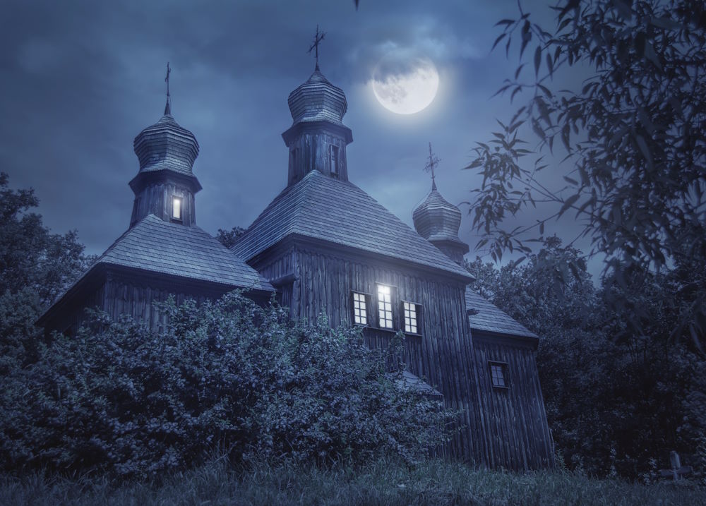 Postkarte "Altes mystisches Haus" Postkarte "Altes mystisches Haus"