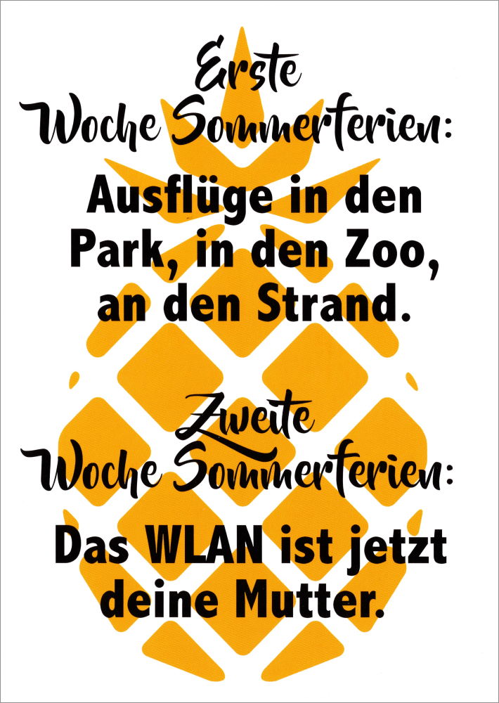 Postkarte "Erste Woche Sommerferien: Ausflüge in den Park, ..."