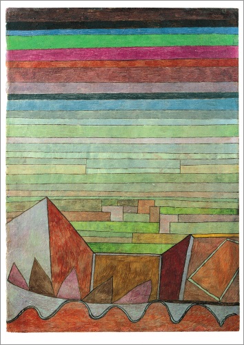 Kunstkarte Paul Klee "Blick in das Fruchtland"