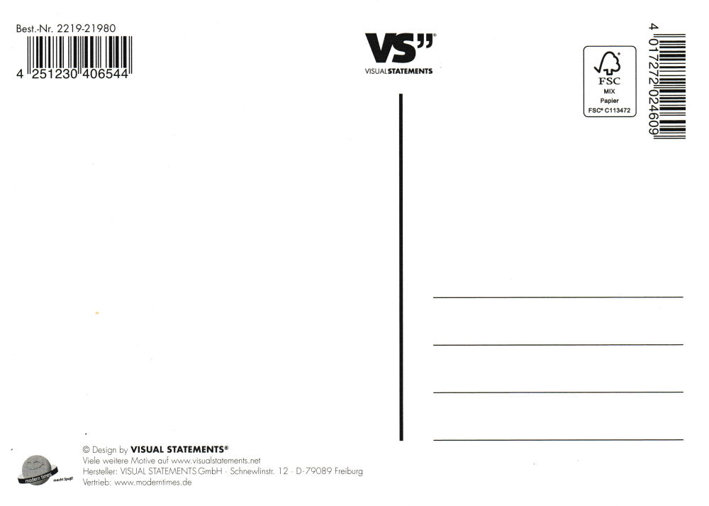 Postkarte "Ich bin deine beste Freundin, weil ich auch dann ..." (Rückseite)