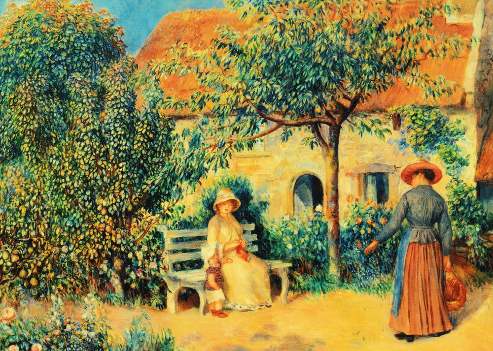 Kunstkarte Pierre Auguste Renoir "Die Bank im Garten" Kunstkarte Pierre Auguste Renoir "Die Bank im Garten"