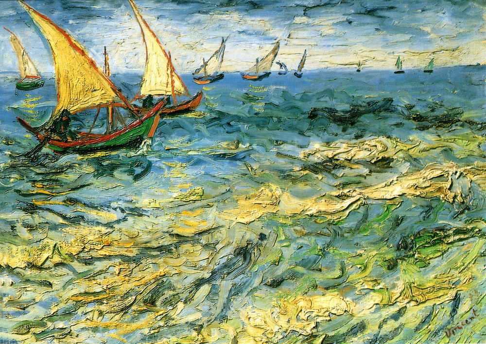 Kunstkarte Vincent van Gogh "Das Meer bei Saintes-Maries"