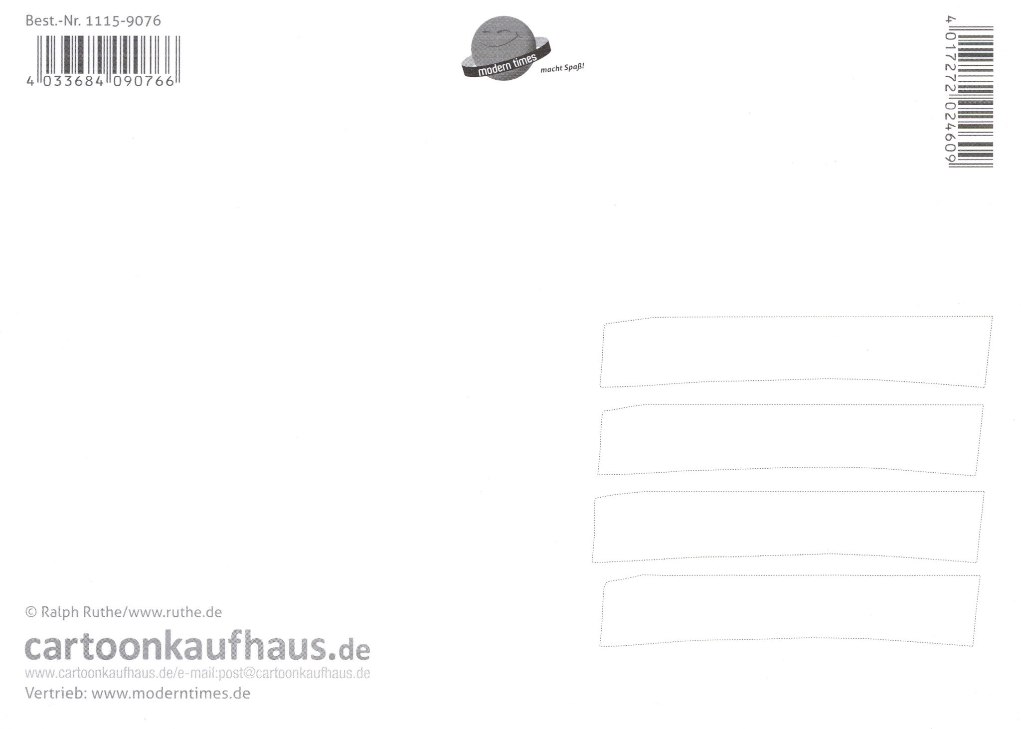 Postkarte Ralph Ruthe "Du läufst wieder rum wie ein Flittchen." (Rückseite)