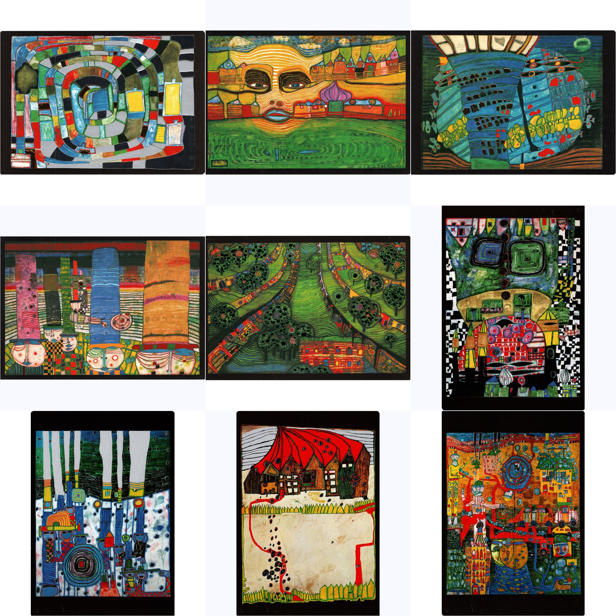 Kunstkarten-Set Friedensreich Hundertwasser I