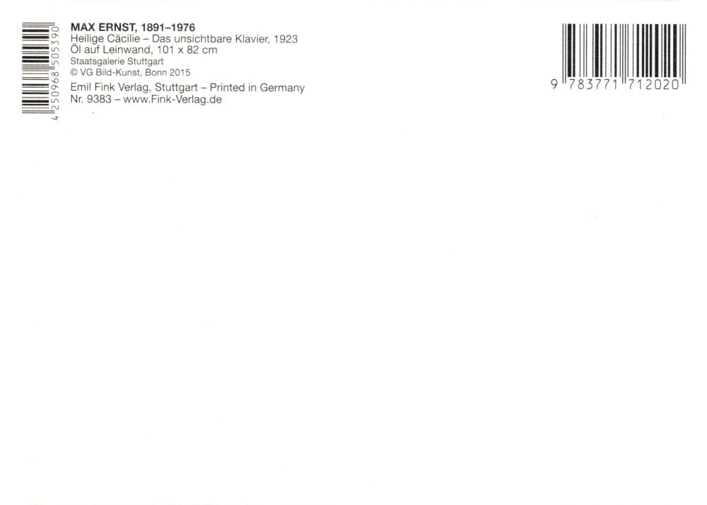 Kunstkarte Max Ernst "Heilige Cäcilie - Das unsichtbare Klavier"