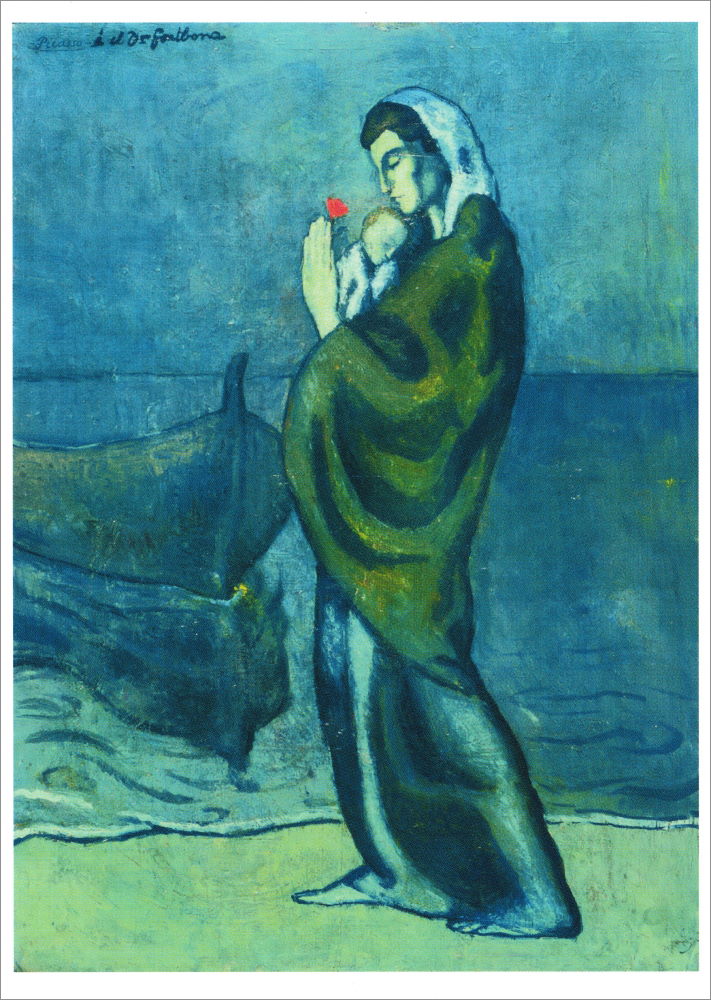 Kunstkarte Pablo Picasso "Mutter und Kind am Meer"