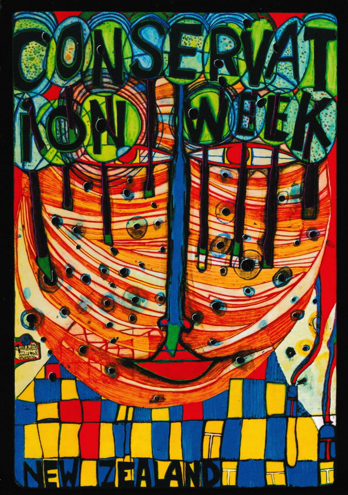 Kunstkarte Hundertwasser "CONSERVATION WEEK - NEW ZEALAND"