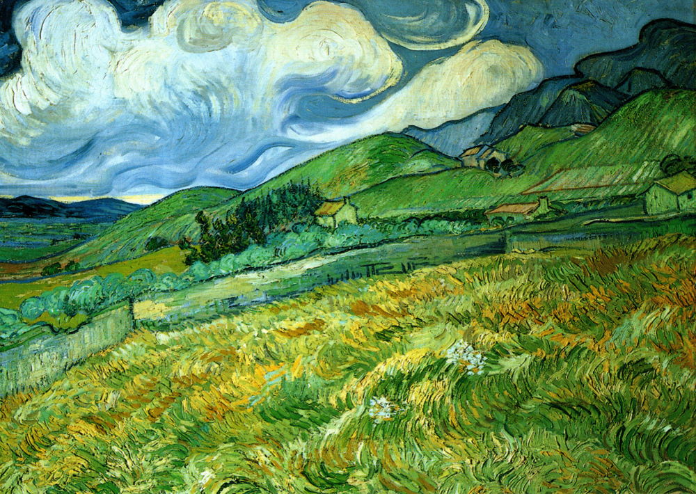 Kunstkarte Vincent van Gogh "Berglandschaft hinter dem Hospital Saint-Paul" Kunstkarte Vincent van Gogh "Berglandschaft hinter dem Hospital Saint-Paul"