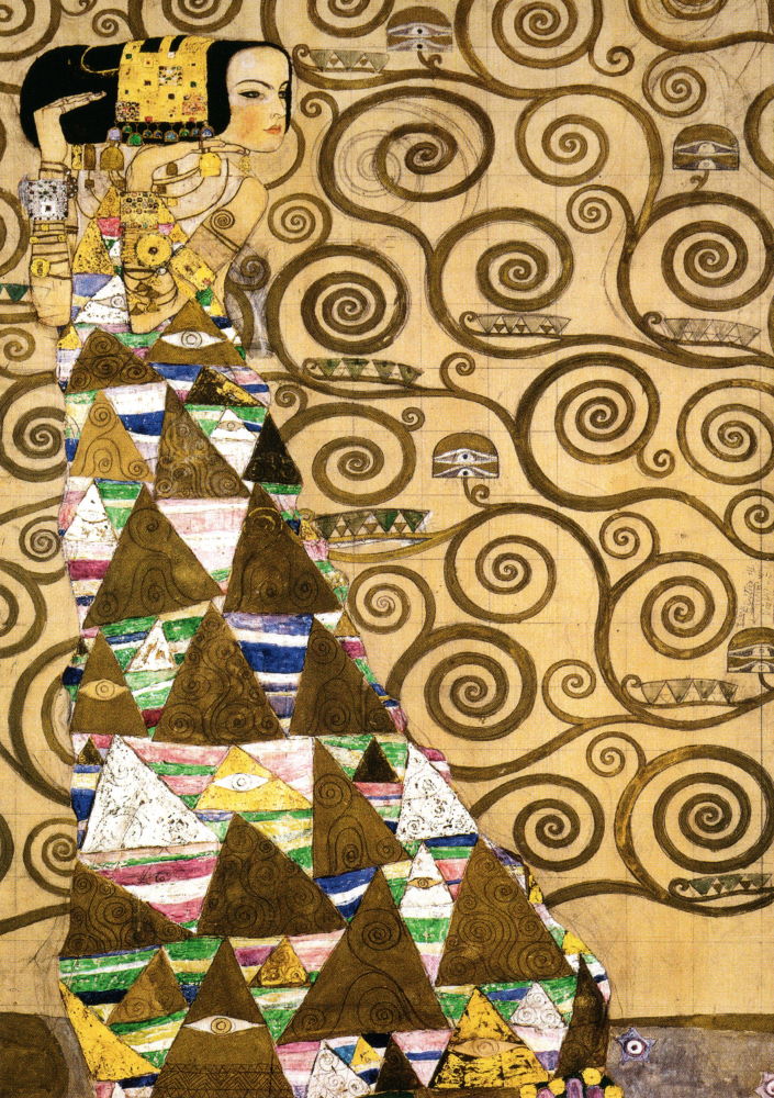 Kunstkarte Gustav Klimt "Die Erwartung"