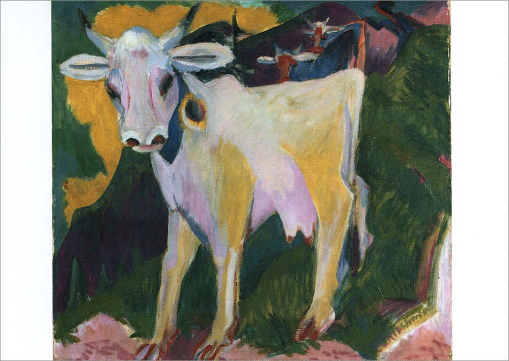 Kunstkarte Ernst Ludwig Kirchner "Die weiße Kuh"