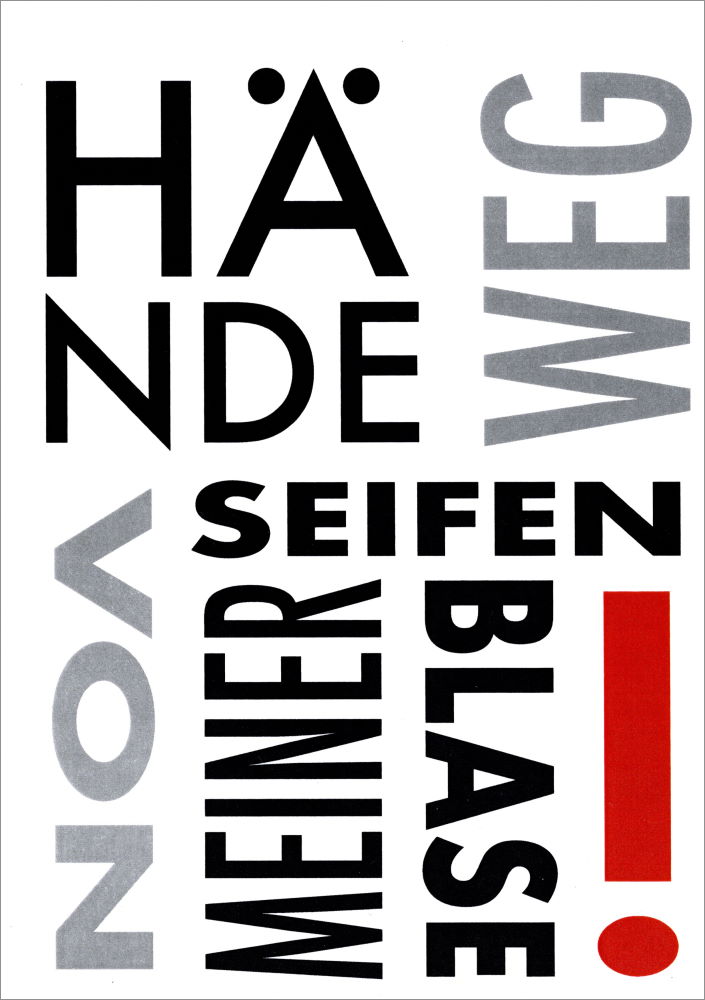 Postkarte "Hände weg von meiner Seifenblase!" Postkarte "Hände weg von meiner Seifenblase!"