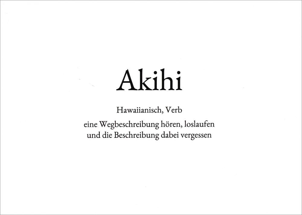 Wortschatz-Postkarte "Akihi" Wortschatz-Postkarte "Akihi"