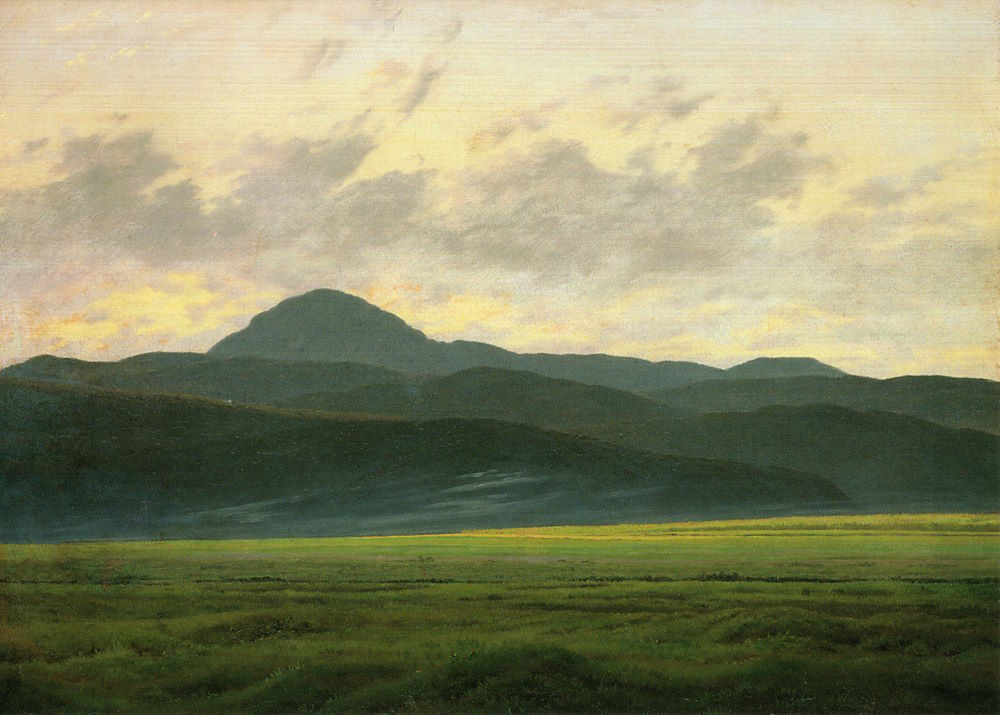 Kunstkarte Caspar David Friedrich "Berglandschaft in Böhmen"