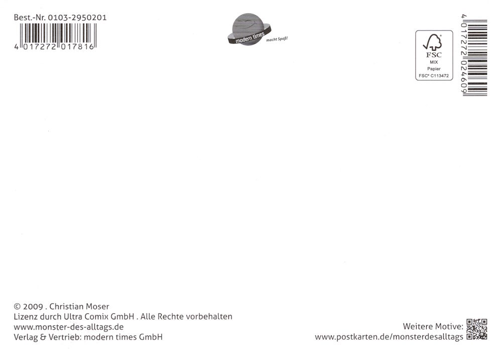 Postkarte "Monster des Alltags - No. 29: fernweh, das"