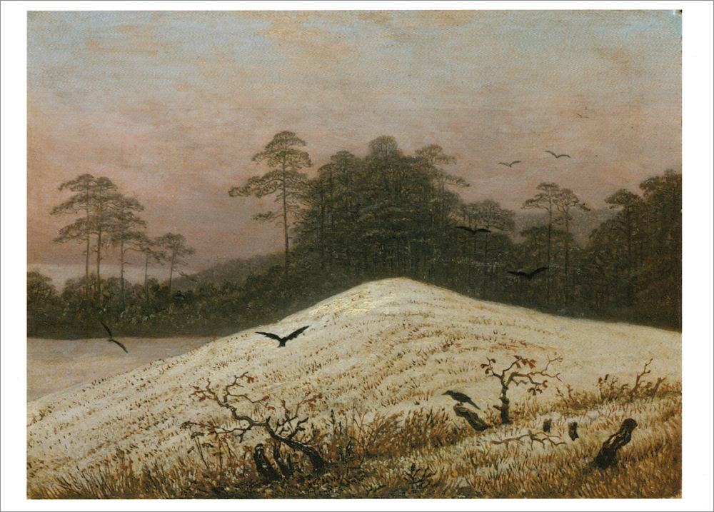 Kunstkarte Caspar David Friedrich "Schneehügel mit Raben"