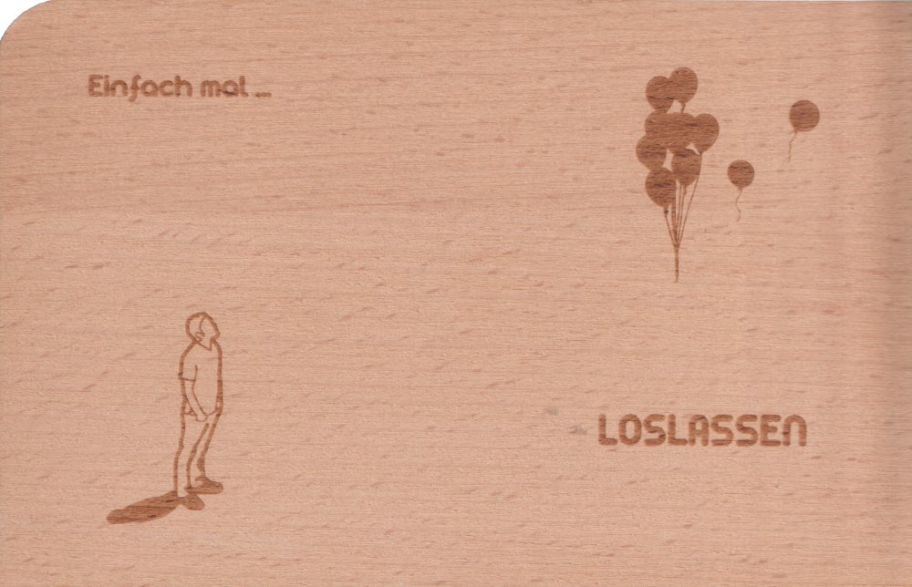 Holzpostkarte "Einfach mal... Loslassen"