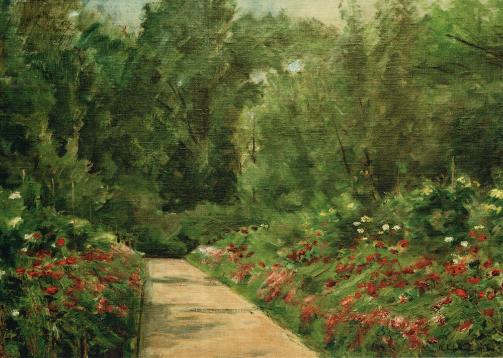 Kunstkarte Max Liebermann "Gartenbeete mit Weg und Blumen" Kunstkarte Max Liebermann "Gartenbeete mit Weg und Blumen"