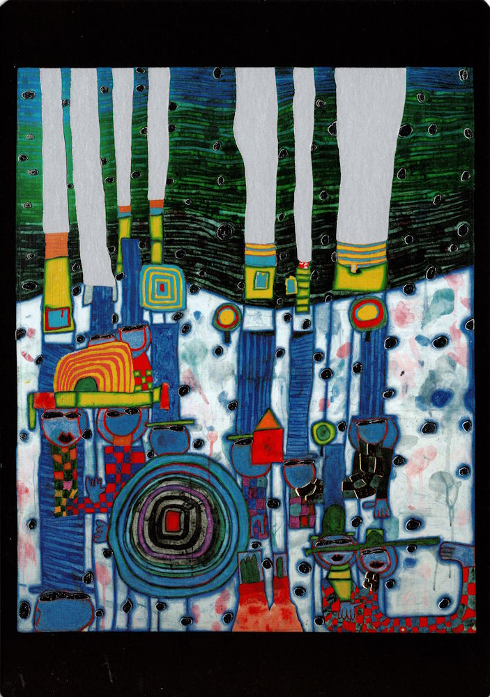 Kunstkarte Hundertwasser "Blue Blues" Kunstkarte Hundertwasser "Blue Blues"