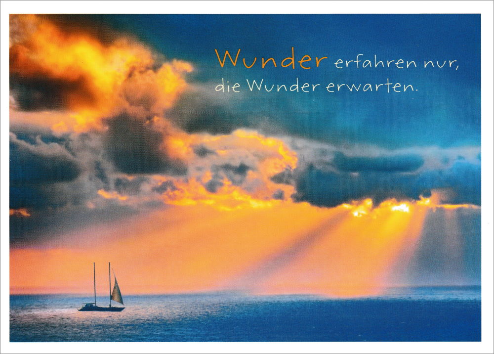 Postkarte "Wunder erfahren nur, die Wunder erwarten." Postkarte "Wunder erfahren nur, die Wunder erwarten."