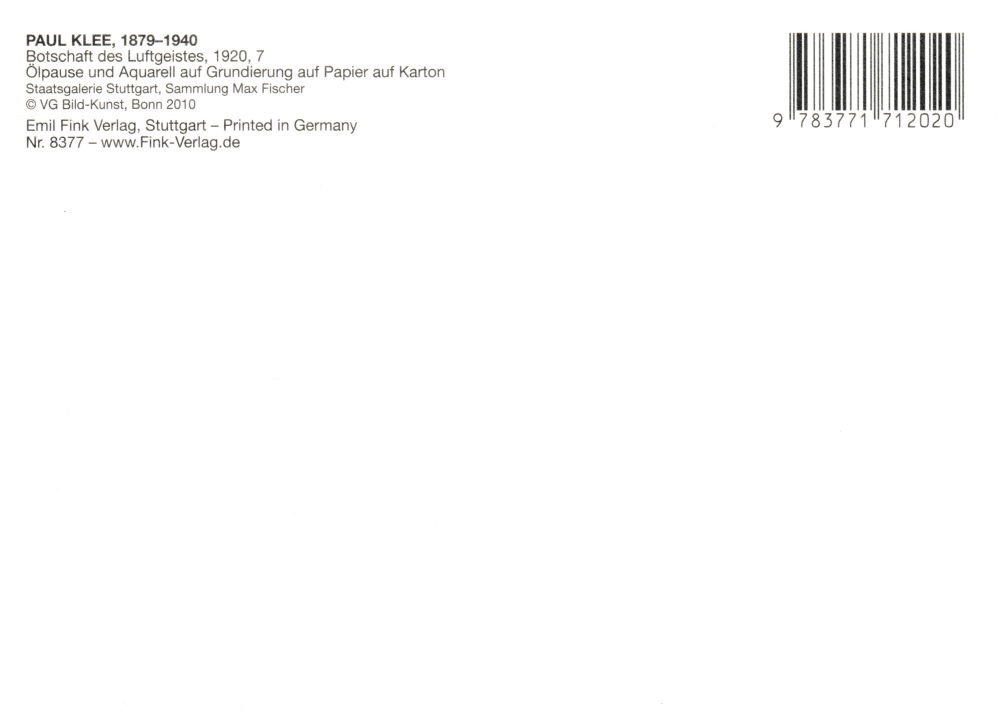 Kunstkarte Paul Klee "Botschaft des Luftgeistes"
