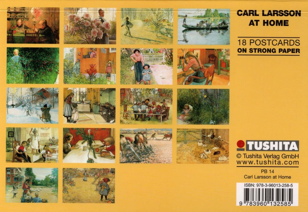 Postkartenbuch Carl Larsson mit 18 hochwertigen Motiven (Rückseite) Postkartenbuch Carl Larsson mit 18 hochwertigen Motiven