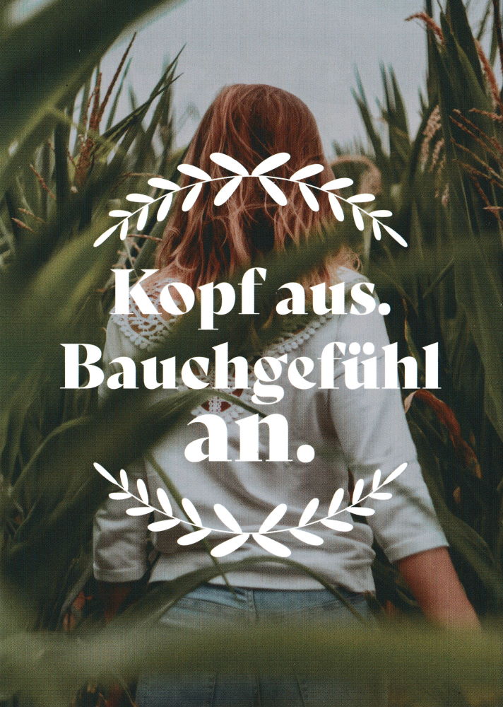 Postkarte "Kopf aus. Bauchgefühl an." Postkarte "Kopf aus. Bauchgefühl an."