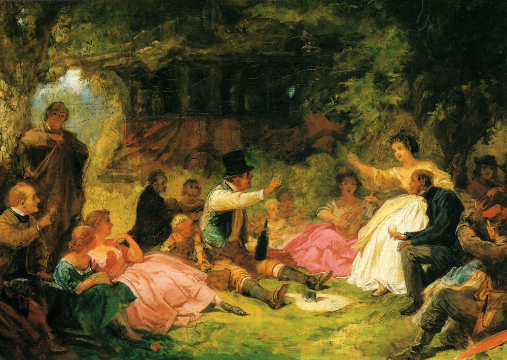 Kunstkarte Carl Spitzweg "Das Picknick (Ausschnitt)" Kunstkarte Carl Spitzweg "Das Picknick (Ausschnitt)"